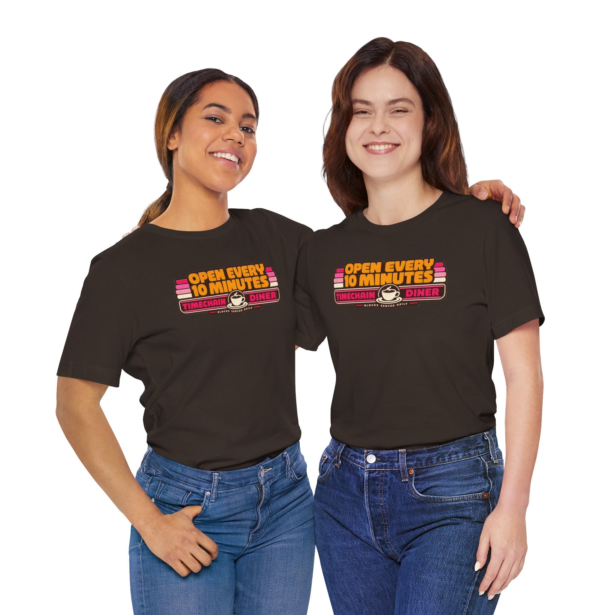 Incognito Open Every 10 Minutes Timechain Diner Tee | Retro Coffee T-Shirt | Bella Canvas 3001