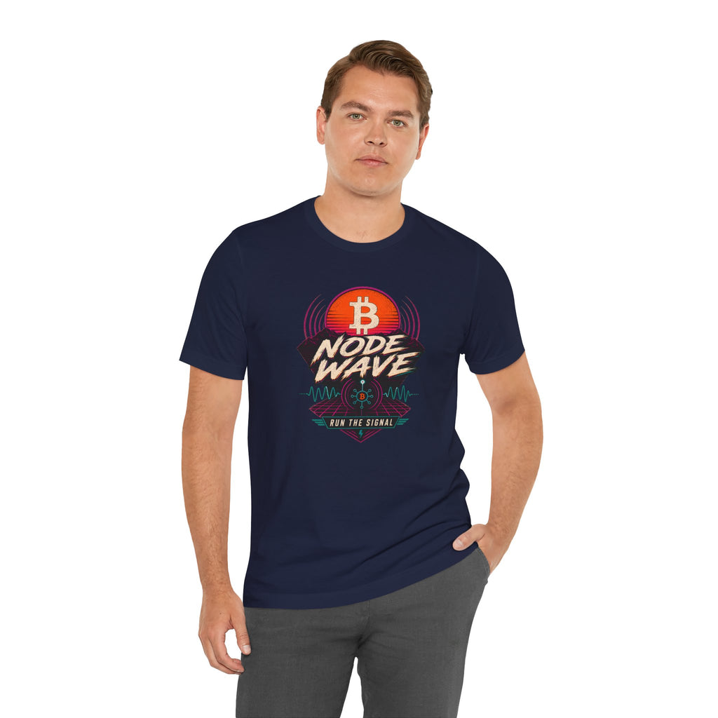 Bitcoin Node Wave "Run the Signal" Retro Tee | Bella Canvas 3001