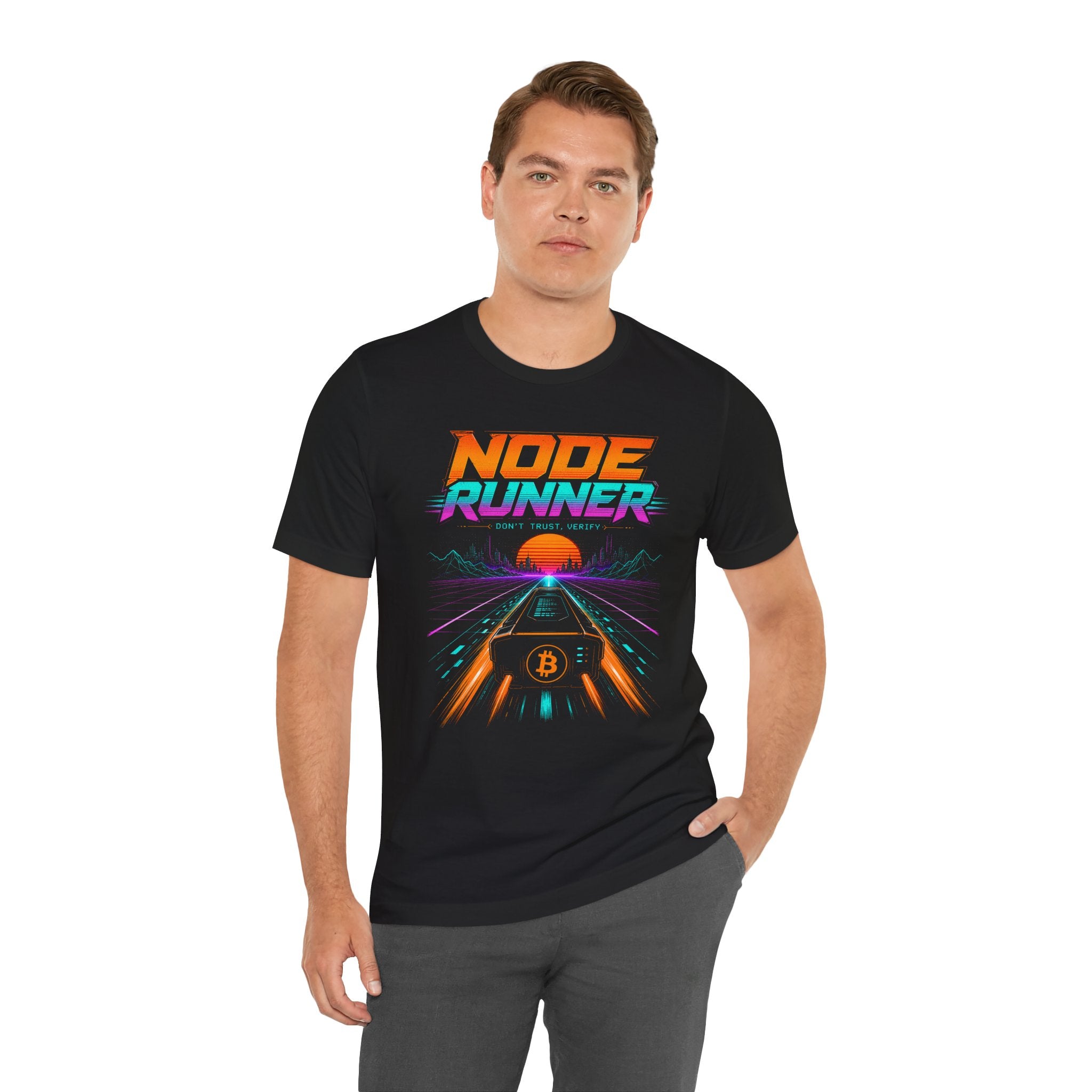 Node Runner Retro Cyberpunk T-Shirt | Bella Canvas 3001