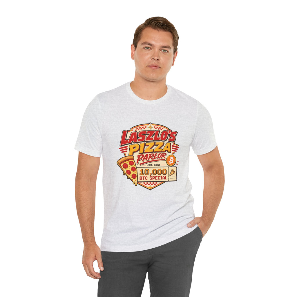 Laszlo's Pizza Parlor 10,000 Bitcoin Pizza Day Tee | Bella Canvas 3001