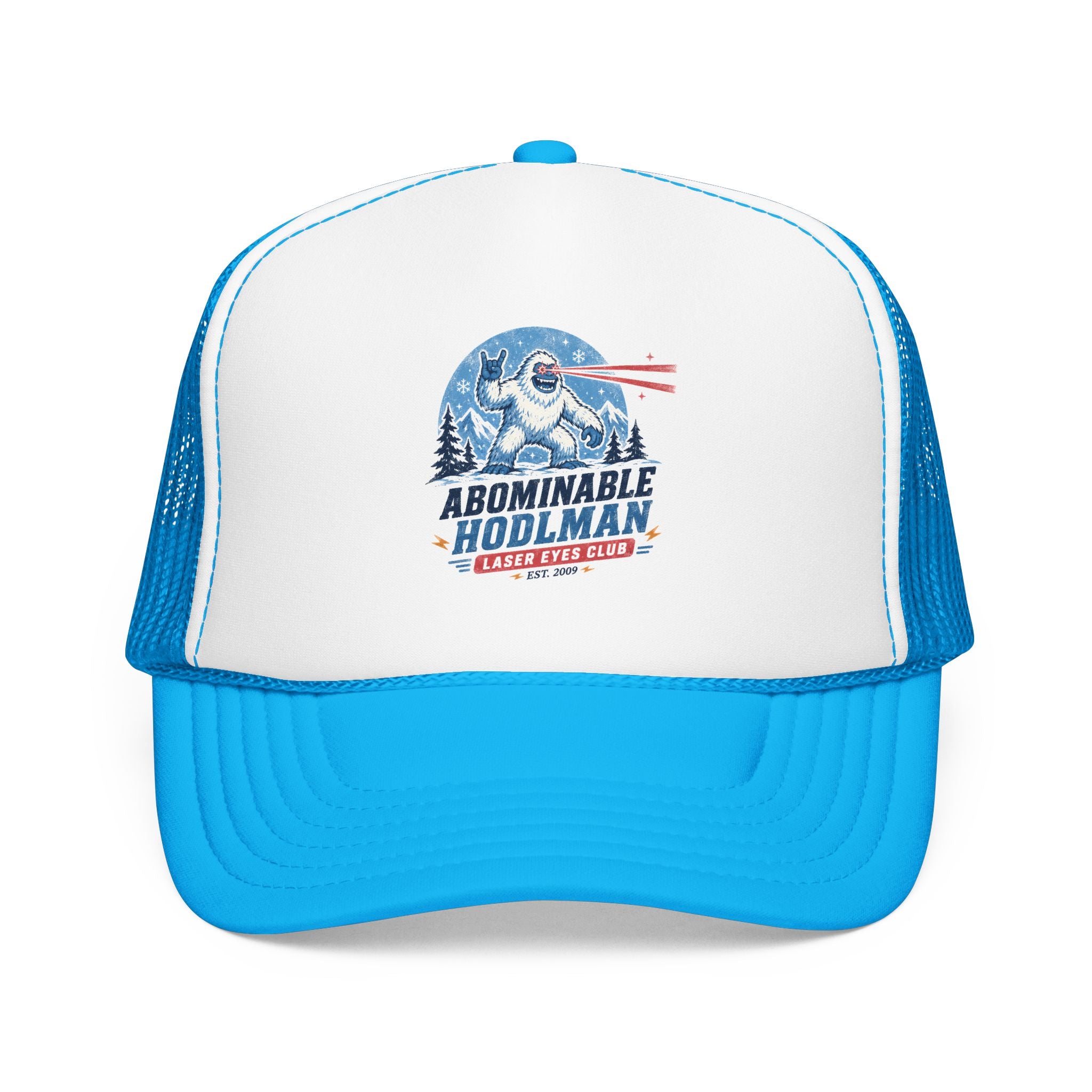 Abominable HODLman Laser Eyes Club Foam Trucker Hat