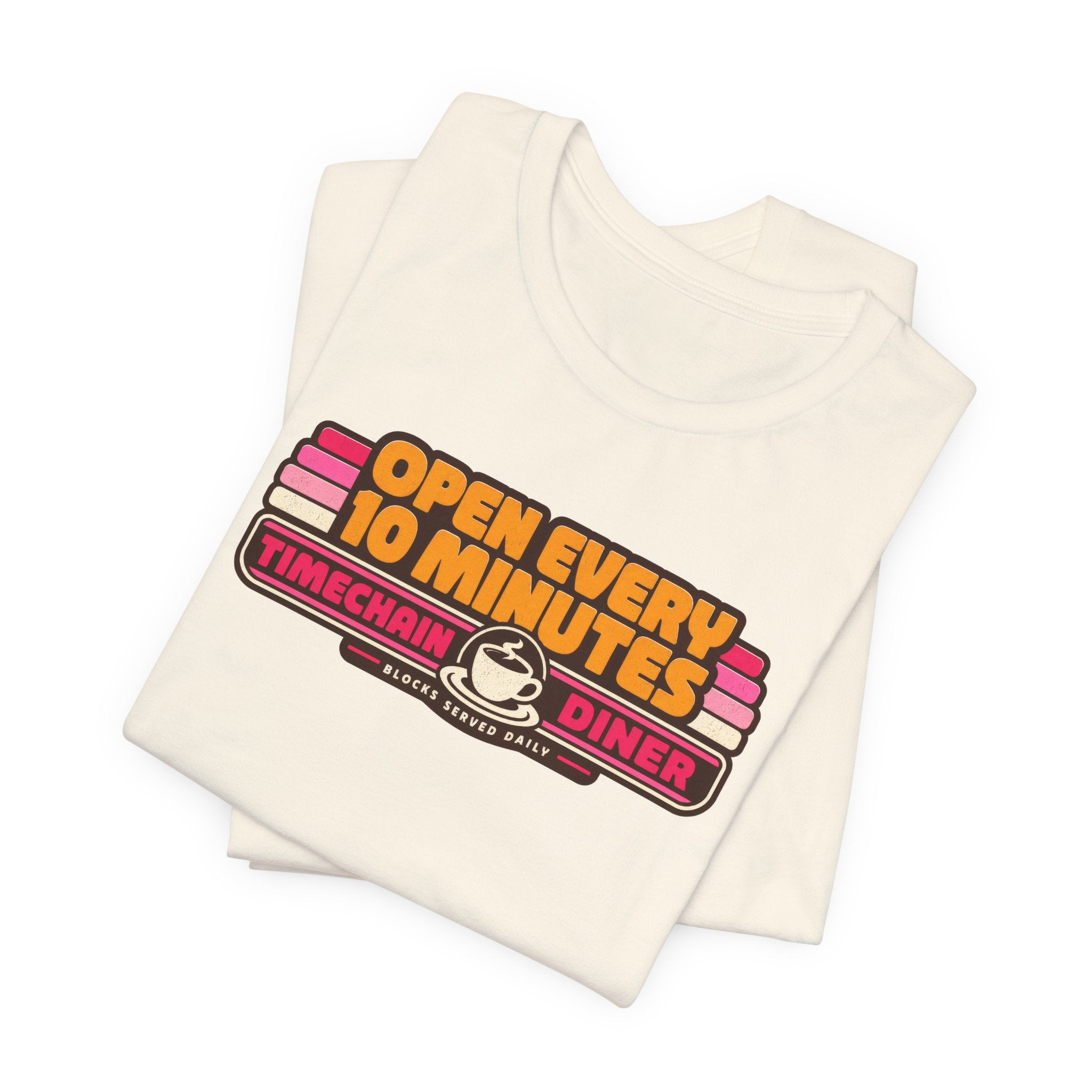 Incognito Open Every 10 Minutes Timechain Diner Tee | Retro Coffee T-Shirt | Bella Canvas 3001