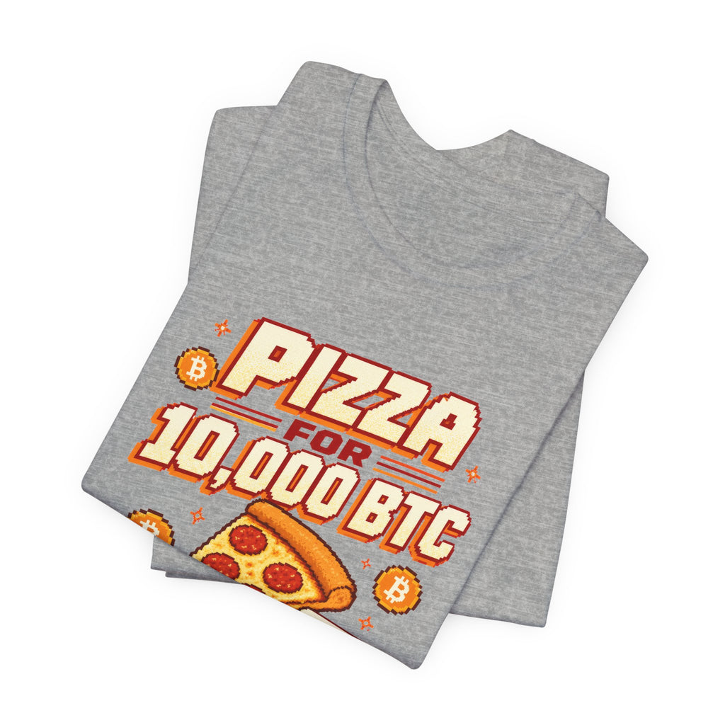 Pizza for 10,000 BTC T-Shirt | Bitcoin Pizza Day Tee | Bella Canvas 3001