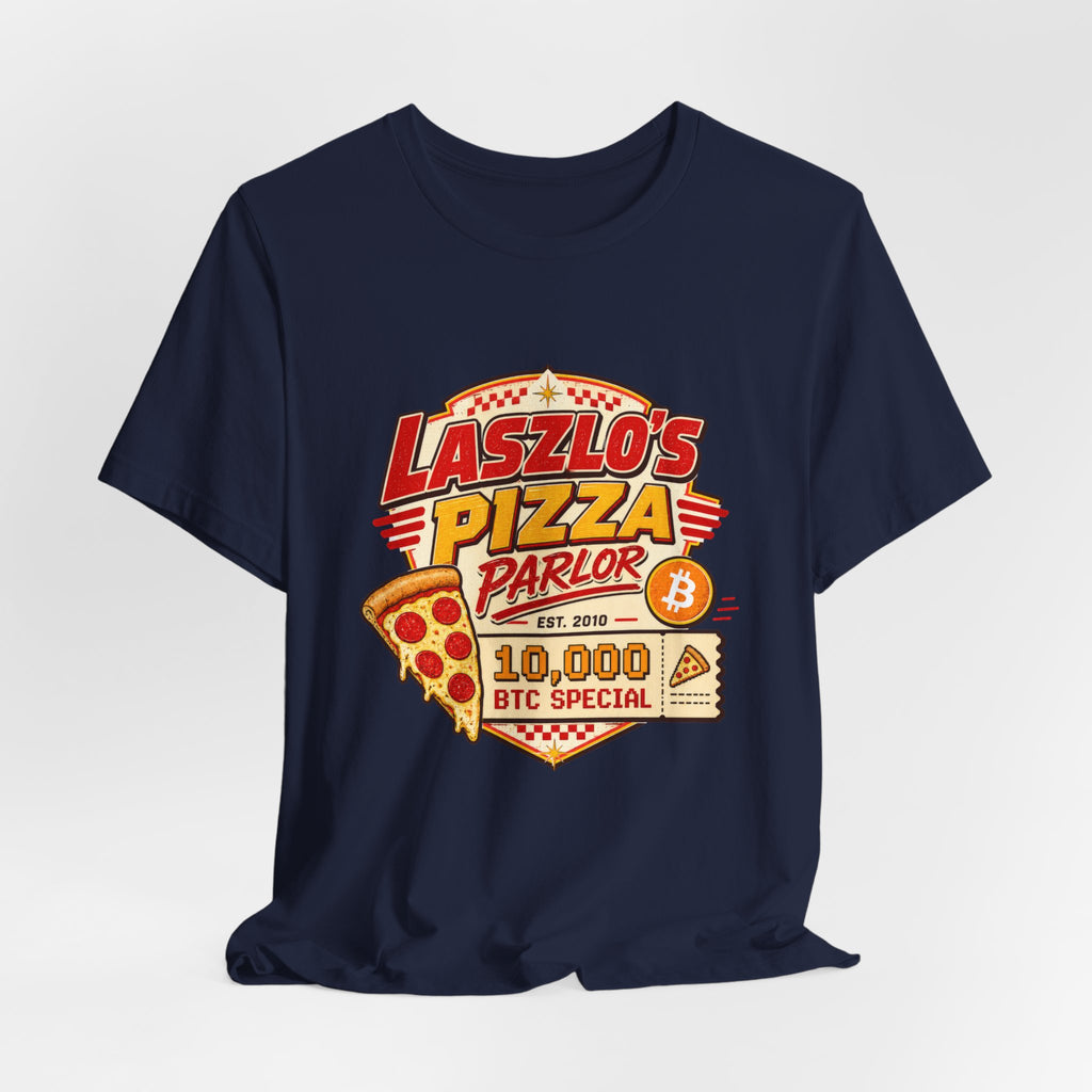 Laszlo's Pizza Parlor 10,000 Bitcoin Pizza Day Tee | Bella Canvas 3001