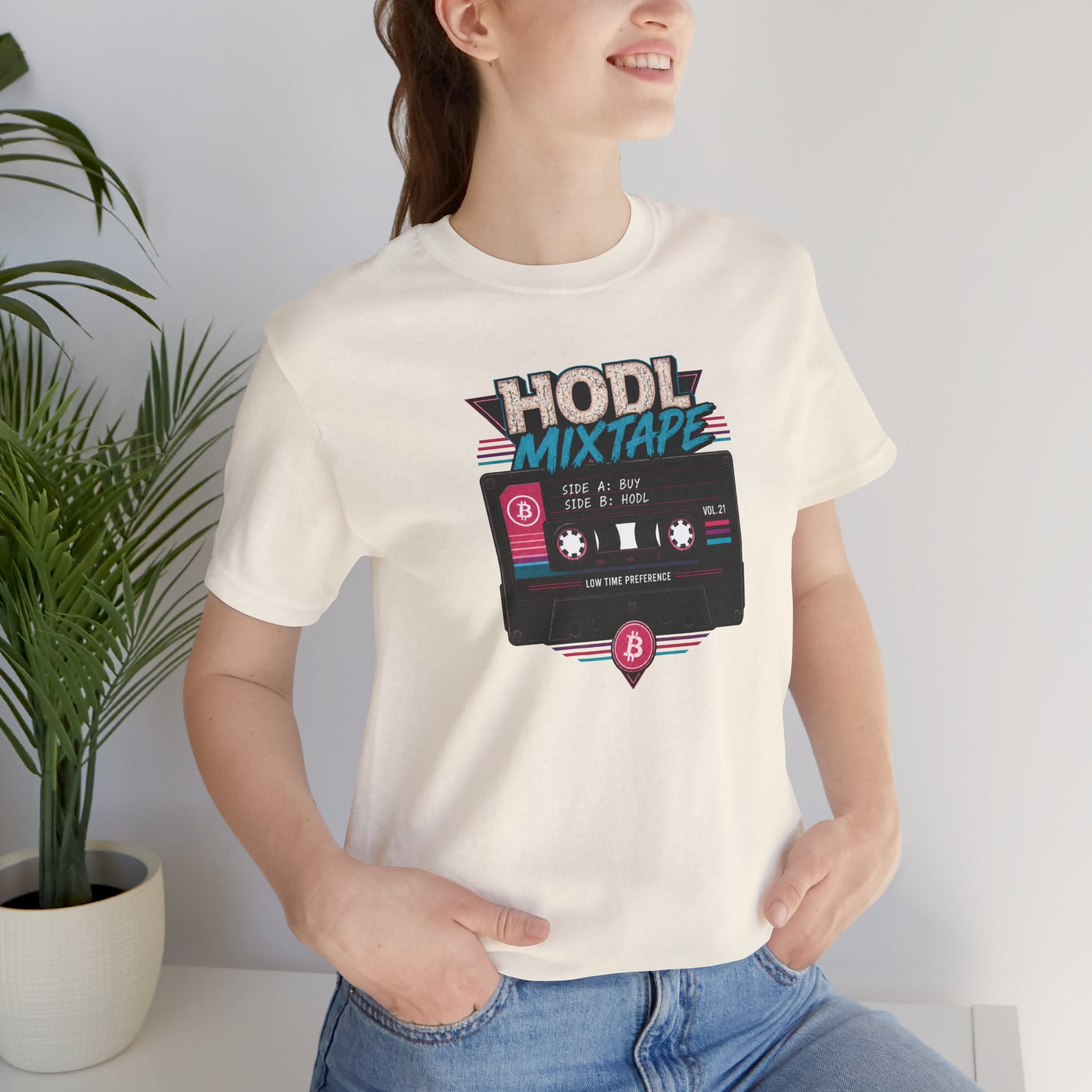 HODL Mixtape Cassette T-Shirt | Bitcoin Low Time Preference retro design Tee | Bella Canvas 3001