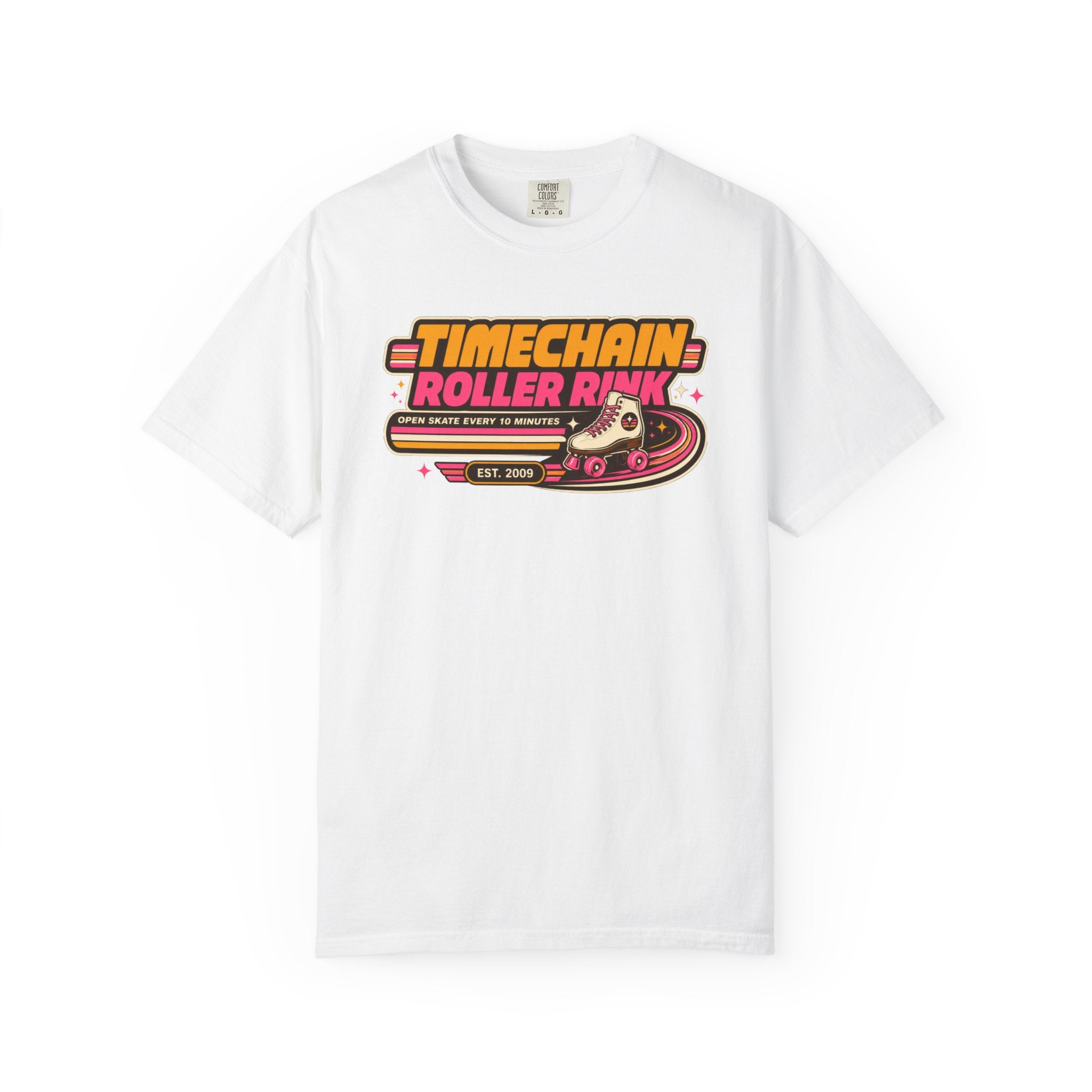 Incognito Heavyweight Timechain Roller Rink vintage graphic tee | Retro roller skate design | Comfort Colors 1717