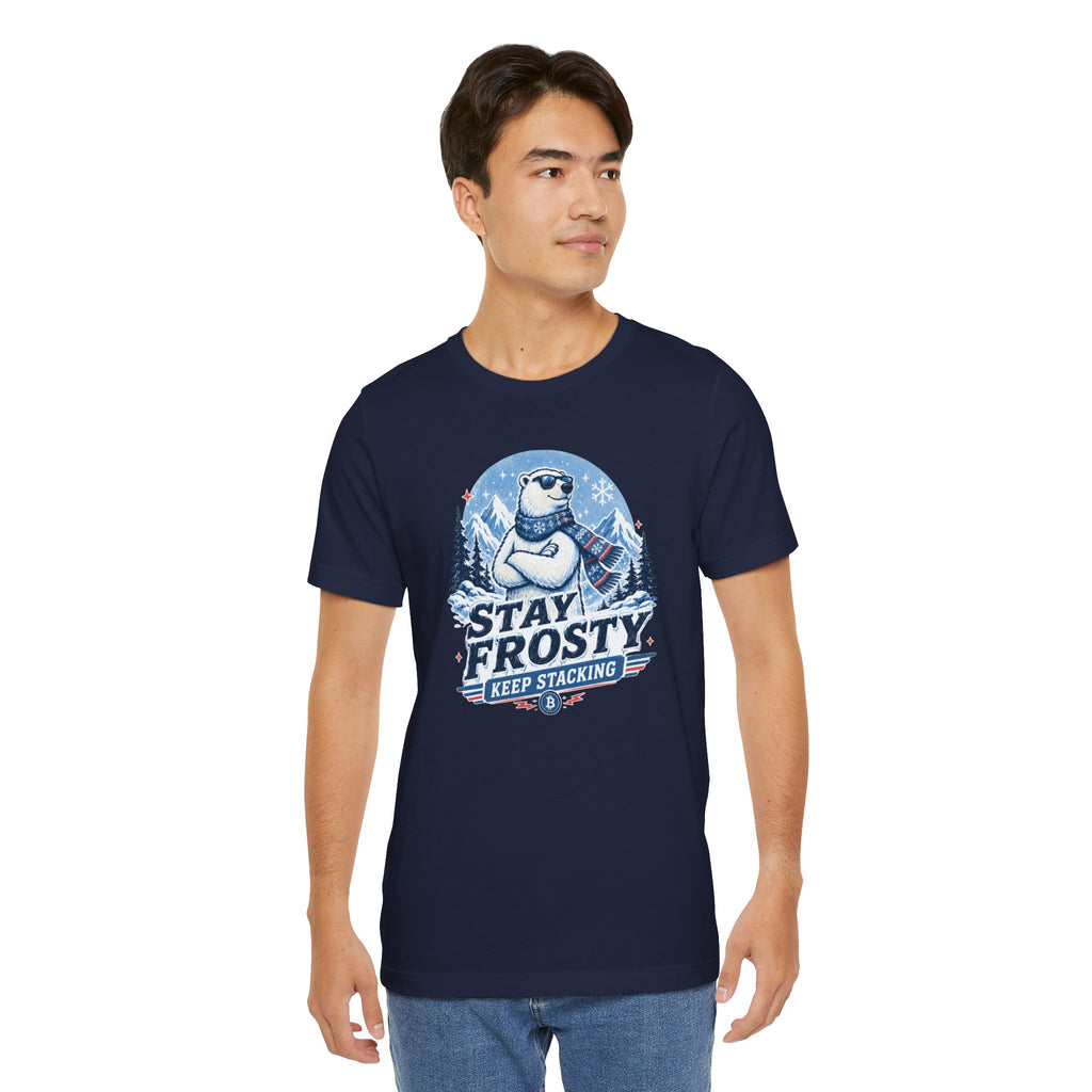 Stay Frosty, Keep Stacking Bitcoin T-Shirt | Bella Canvas 3001