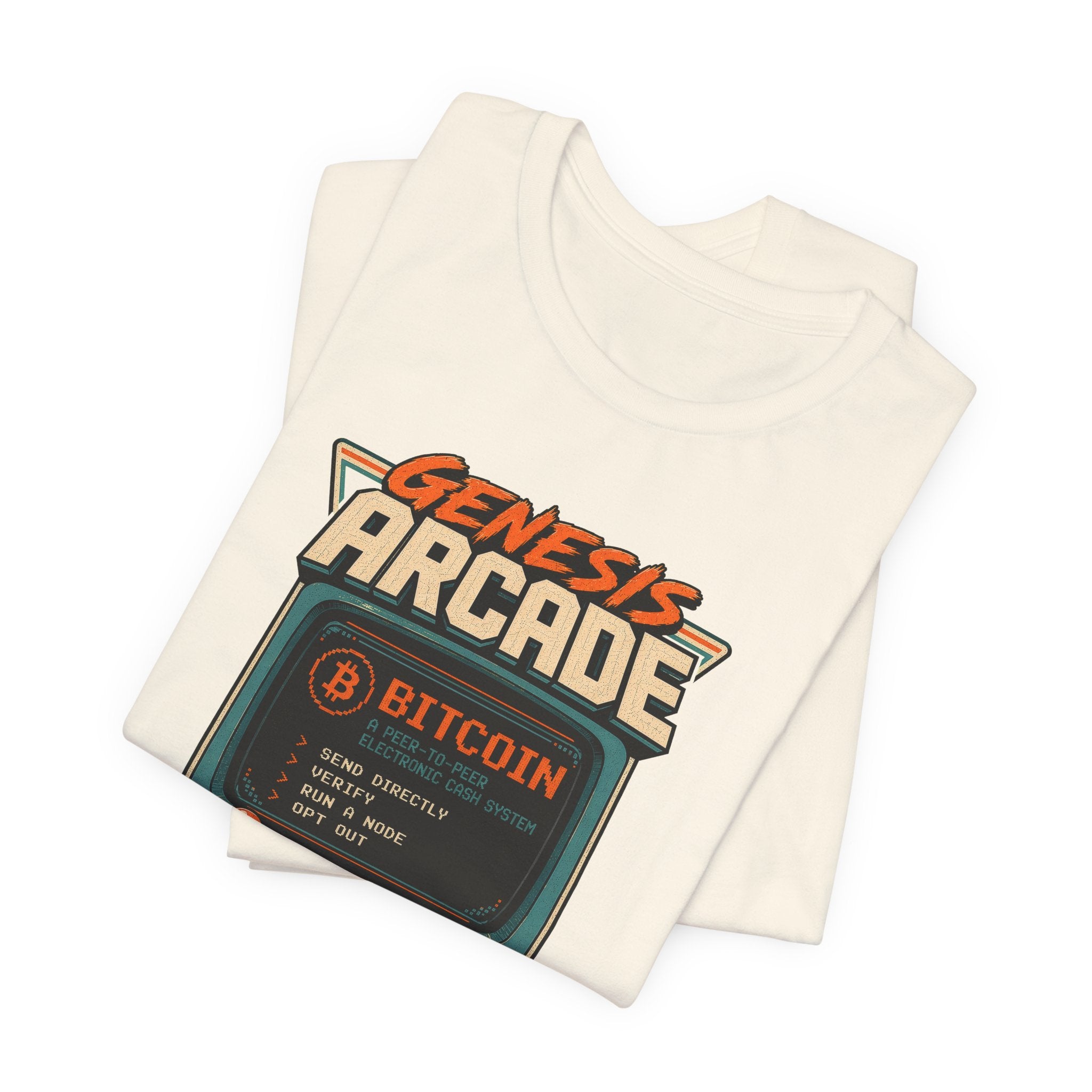 Bitcoin Genesis Block Retro Arcade T-Shirt | Bella Canvas 3001