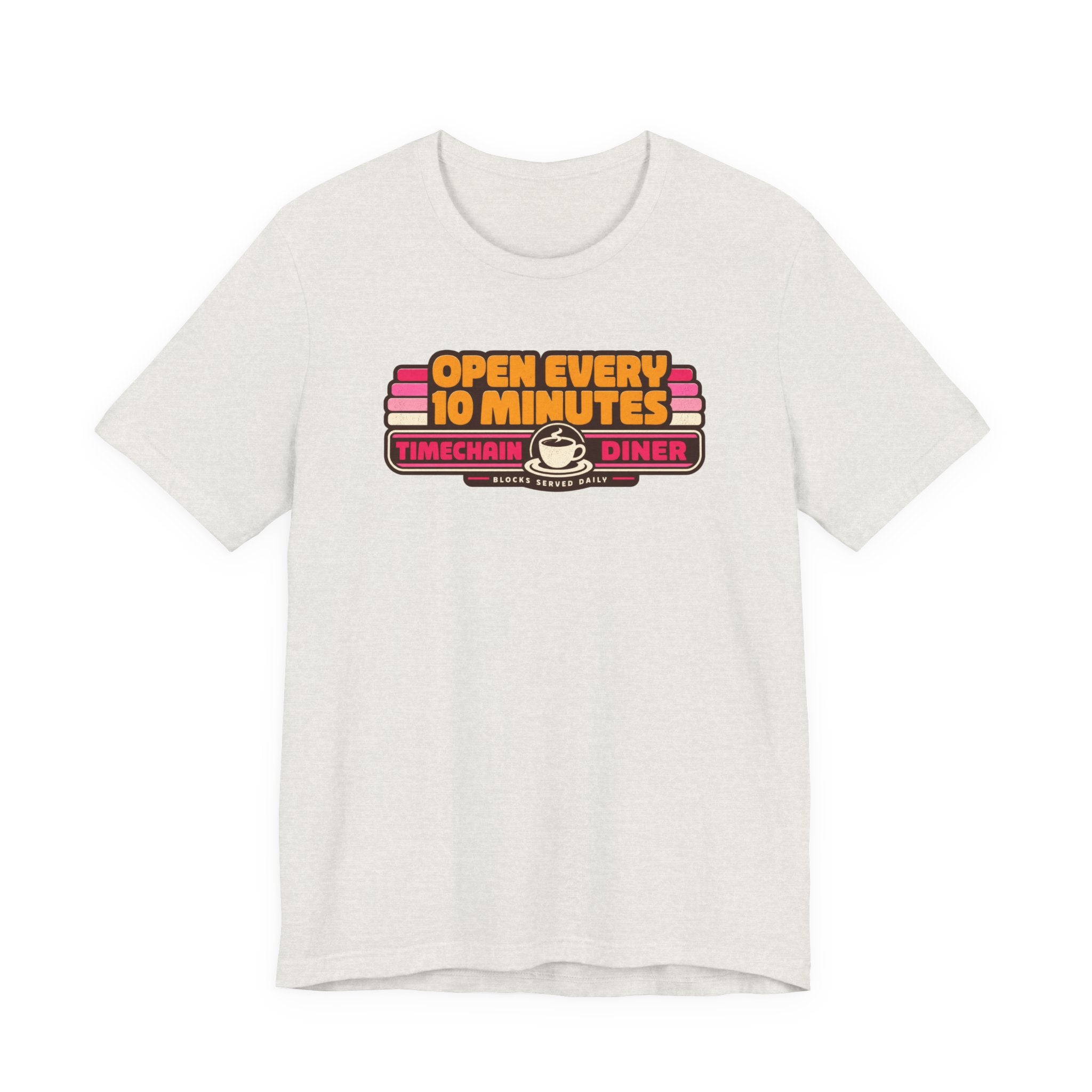 Incognito Open Every 10 Minutes Timechain Diner Tee | Retro Coffee T-Shirt | Bella Canvas 3001